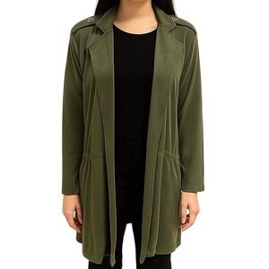 Chico's Traveler Women's Long Sleeve Cinch Waist Green Blazer Jacket Size Large